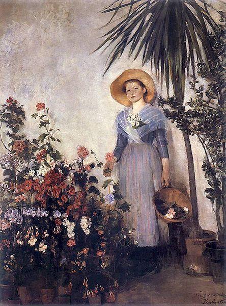 Olga Boznanska In the orangery oil painting image